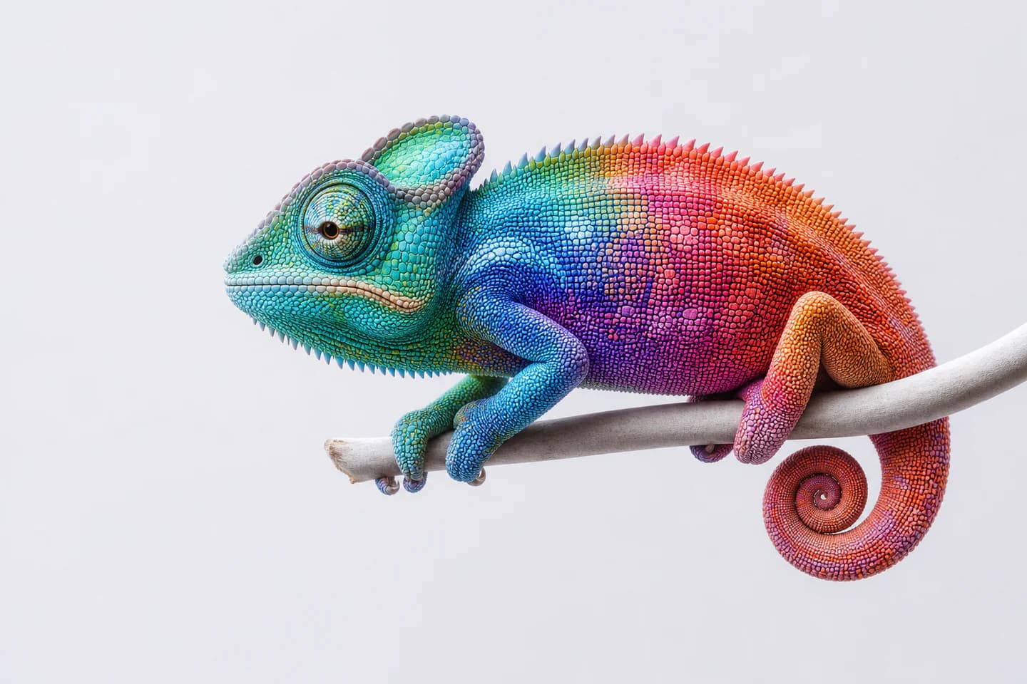 Detailed 3D color-shifting chameleon